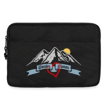 Frauen Wanderwoman Geschenk T-Shirt zum wandern - Laptoptasche 13" - Schwarz - Vorne