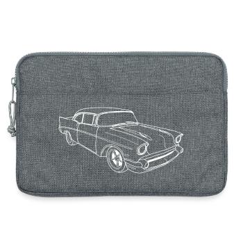 Voiture ancienne américaine - Sacoche pour ordinateur portable 13 pouces - gris chiné - Devant
