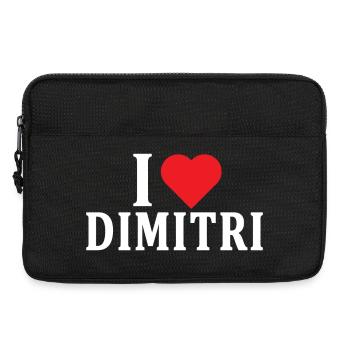 t-shirt J’adore Dimitri t-shirt idée cadeau - Sacoche pour ordinateur portable 13 pouces - noir - Devant