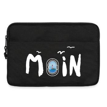Moin Leuchtturm - Laptoptasche 13" - Schwarz - Vorne
