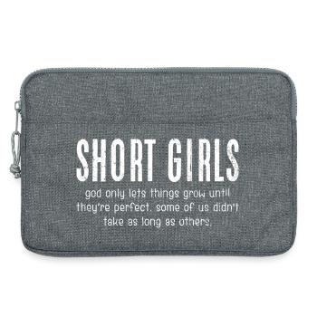 Bold Short Girls Typography - Laptop bag 13" - heather grey - Front