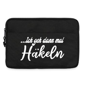 Lebendige Häkeldesign Illustration - Laptoptasche 13" - Schwarz - Vorne