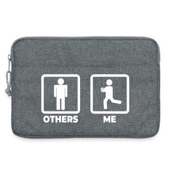 Rugby player stick figure - Laptop bag 13" - heather grey - Front