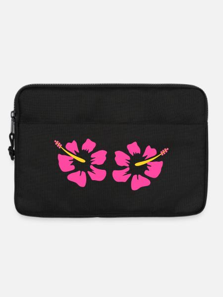 Blume rosa pinke Blume Blumen pink rosa Hibiskus - Laptoptasche 13" - Schwarz
