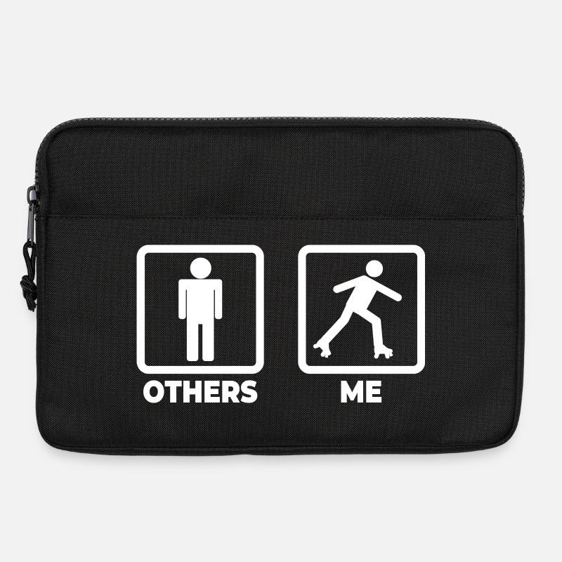 Roller Skater Strichmännchen - Laptoptasche 13" - Schwarz