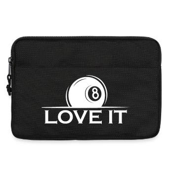 8 ball love it billard pool Verein Team Turnier - Laptoptasche 13" - Schwarz - Vorne