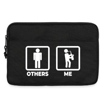Saxophon Strichmännchen - Laptoptasche 13" - Schwarz - Vorne