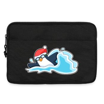 Pingouin Noël baignade - Sacoche pour ordinateur portable 13 pouces - noir - Devant