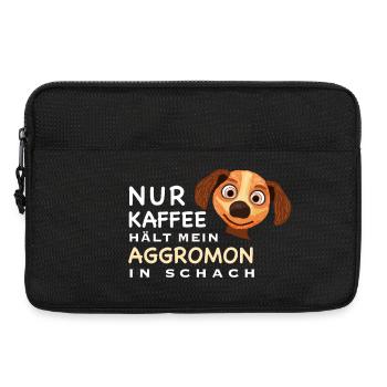 Lustiger Spruch, Kaffee hält Aggromon in Schach - Laptoptasche 13" - Schwarz - Vorne