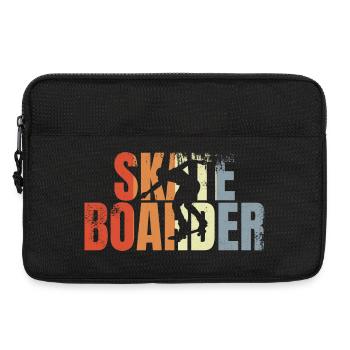 Skateboarder rétro - Sacoche pour ordinateur portable 13 pouces - noir - Devant