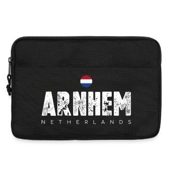 Arnhem Netherlands Distressed Text Logo - Laptop bag 13" - black - Front