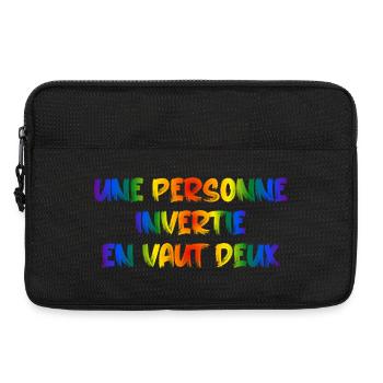 Une personne invertie en vaut deux - Sacoche pour ordinateur portable 13 pouces - noir - Devant