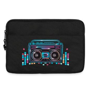 Kassetten Recorder im leuchtenden 80er Neon Look - Laptoptasche 13" - Schwarz - Vorne