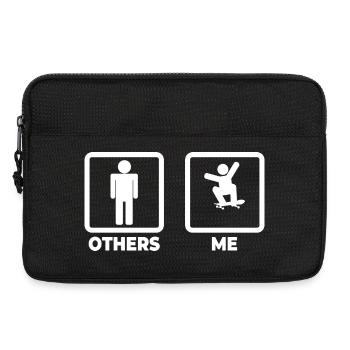 Skateboarding Stick Figure - Laptop bag 13" - black - Front