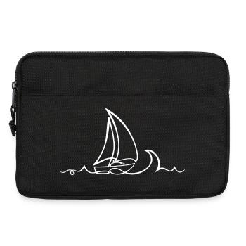 Traveller's Sketch (weiß) - Laptoptasche 13" - Schwarz - Vorne