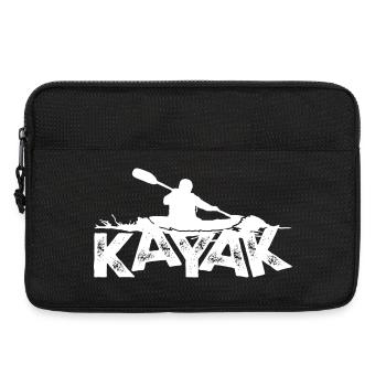 Kajak Silhouette Abenteuer auf fettem Text - Laptoptasche 13" - Schwarz - Vorne