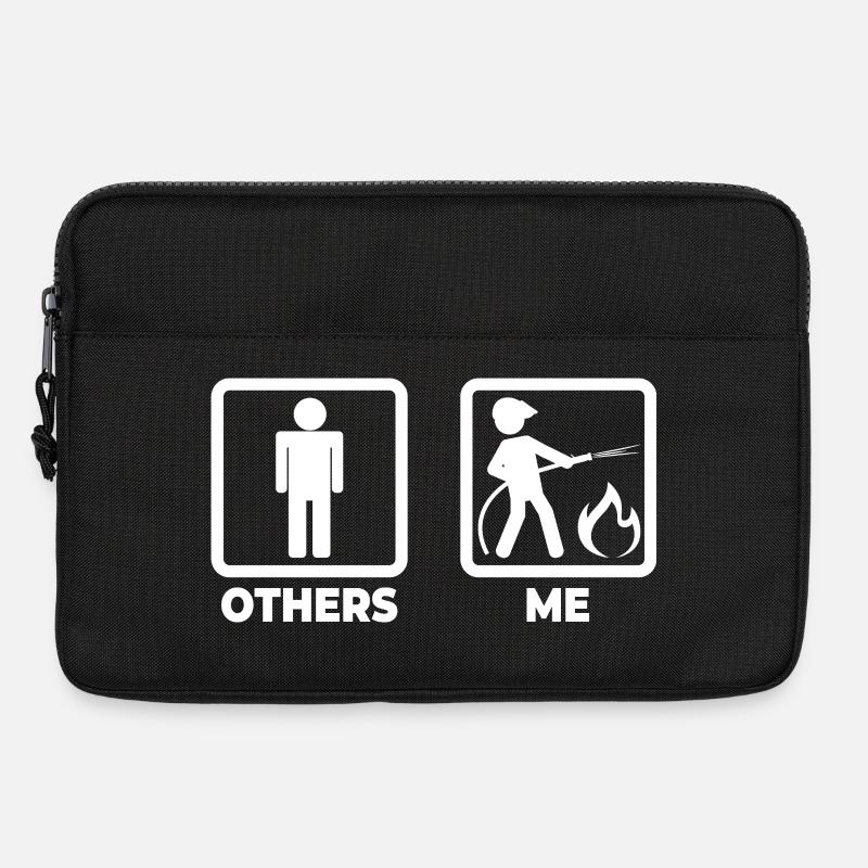 Feuerwehr Strichmännchen - Laptoptasche 13" - Schwarz