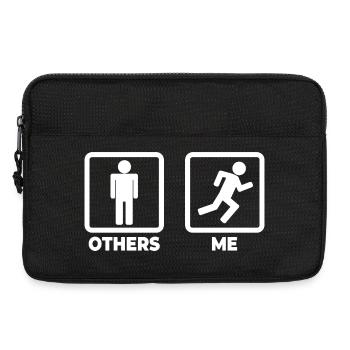 Läufer Strichmännchen - Laptoptasche 13" - Schwarz - Vorne