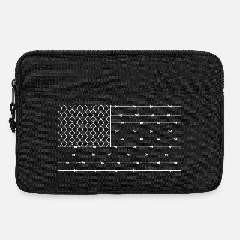 Minimalistisches Stacheldrahtmuster - Laptoptasche 13" - Schwarz