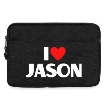 I love Jason Rotes Herz Romantischer Name Fan - Laptoptasche 13" - Schwarz - Vorne