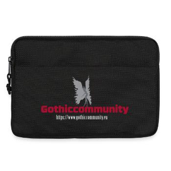 Logo_mit_Engel_und_Adresse - Laptop bag 13" - black - Front