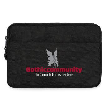 Logo_mit_Engel_und_Beschreibung - Laptop bag 13" - black - Front