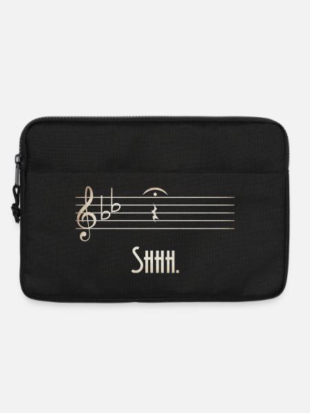 Shhh Stille Melodie Noten - Laptoptasche 13" - Schwarz
