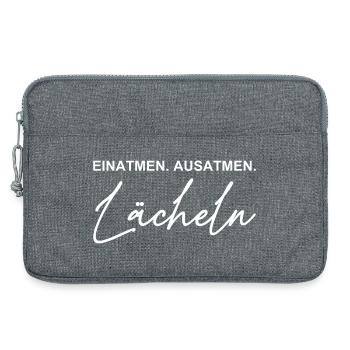 Einatmen - Ausatmen - Lächeln - Laptoptasche 13" - Grau meliert - Vorne