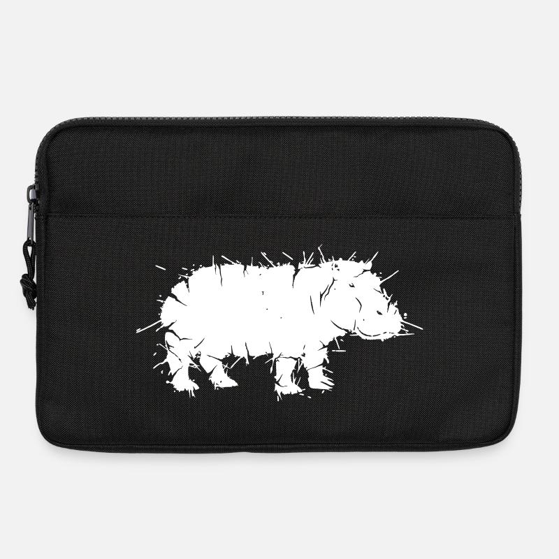Flusspferd Hippo Grunge Kunst Vektor - Laptoptasche 13" - Schwarz