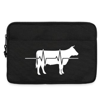 Cow Heartbeat ECG Farm Clean Vector - Laptop bag 13" - black - Front