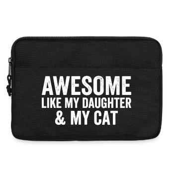 Fille, amoureux des chats, père drôle, père - Sacoche pour ordinateur portable 13 pouces - noir - Devant
