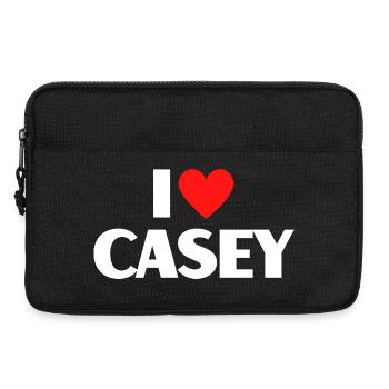 I Love Casey Red Heart Retro Statement - Laptop bag 13" - black - Front
