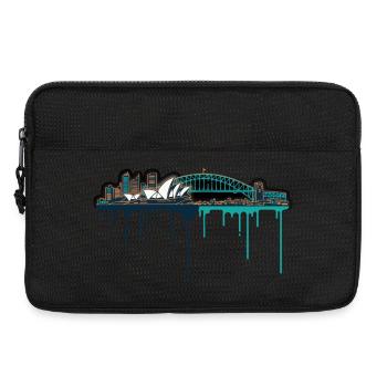 Sydney Skyline Neon-Tropfen Druck - Laptoptasche 13" - Schwarz - Vorne