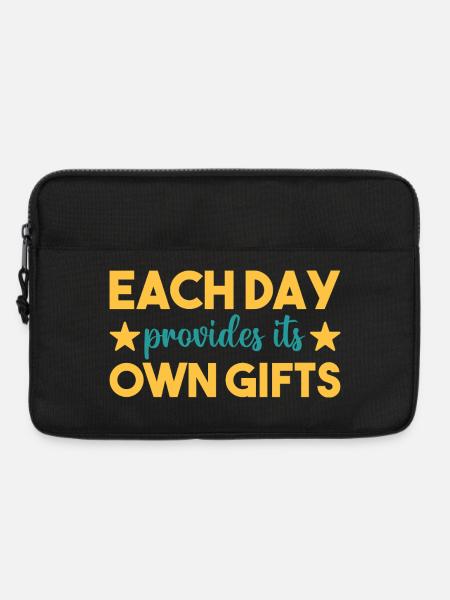 Each day a gift - Laptop bag 13" - black