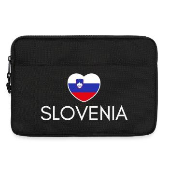 Cœur avec le drapeau slovène, j’aime la Slovénie - Sacoche pour ordinateur portable 13 pouces - noir - Devant