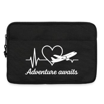 L’aventure attend Airplane Heartbeat Travel Design - Sacoche pour ordinateur portable 13 pouces - noir - Devant