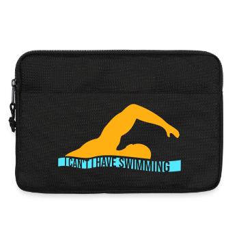 Je ne peux pas, j’ai une excuse de nageur drôle - Sacoche pour ordinateur portable 13 pouces - noir - Devant