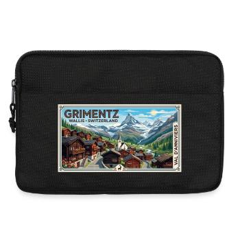 Grimentz Alpenpanorama Poster - Laptoptasche 13" - Schwarz - Vorne