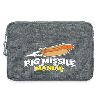 Pig Missile Maniac – lustiges Hotdog-Raketendesign - Laptoptasche 13" - Grau meliert - Vorne