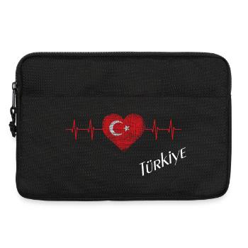 Cœur de dinde avec impulsion en croissant d’étoile - Sacoche pour ordinateur portable 13 pouces - noir - Devant