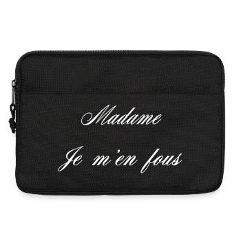Madame Je M'en Fous Humour Blanc - Sacoche pour ordinateur portable 13 pouces - noir - Devant