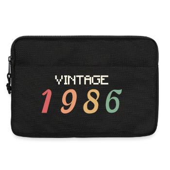 T-Shirt 40 Ans 1986 Grunge Distressed - Sacoche pour ordinateur portable 13 pouces - noir - Devant