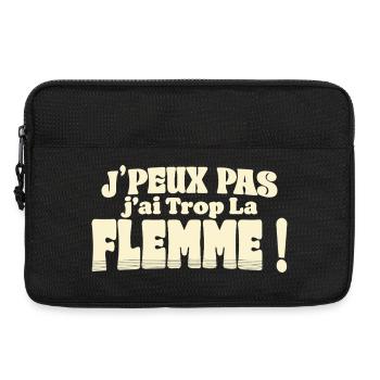 Flemme française - J'ai Trop La Flemme - Sacoche pour ordinateur portable 13 pouces - noir - Devant