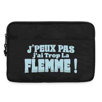 J'peux pas j'ai trop la flemme - Sacoche pour ordinateur portable 13 pouces - noir - Devant