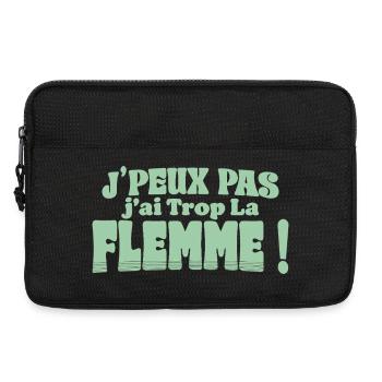 J’peux pas j’ai trop la flemme - Sacoche pour ordinateur portable 13 pouces - noir - Devant