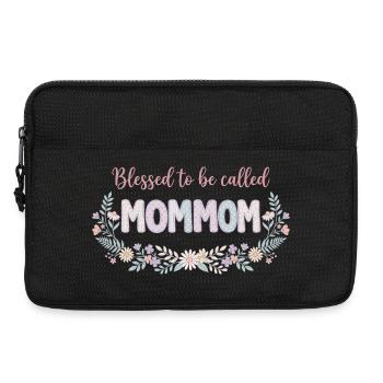 Mommom, Granny Flowers, Cute Grandma Gift - Laptop bag 13" - black - Front