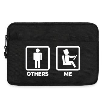 Busfahrer Strichfiguren - Laptoptasche 13" - Schwarz - Vorne