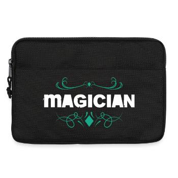Logo du magicien avec ornement baroque - Sacoche pour ordinateur portable 13 pouces - noir - Devant