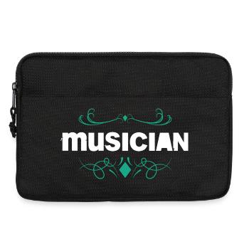 Musician's statement with floral ornaments - Laptop bag 13" - black - Front