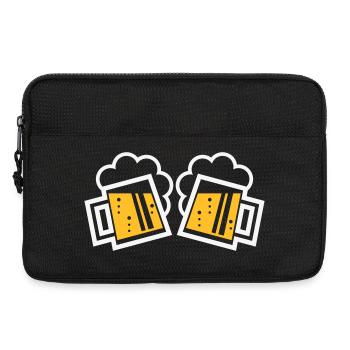 2 Bayrische Bierkrüge Prosten (Bier / NEG 2C) - Laptoptasche 13" - Schwarz - Vorne